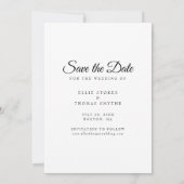 Invitation Enregistrer la date Elegant Script Photo Simple (Dos)