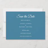 Invitation Enregistrer la date Elegant White Script photo mod (Dos)
