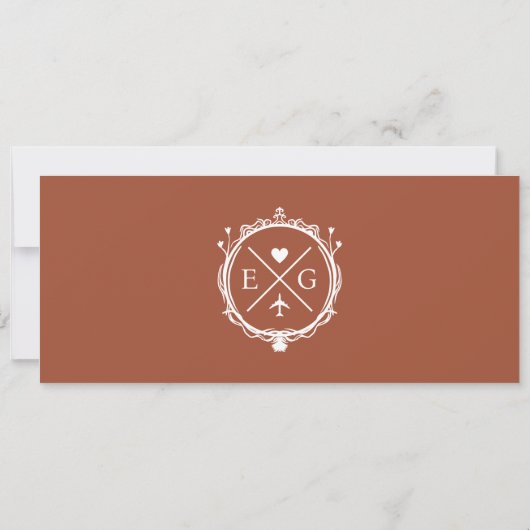 Invitation Enregistrer La Date Embarquement Pass Terracotta T (Dos)