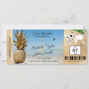 Invitation Enregistrer la date Embarquement Pass World Map An