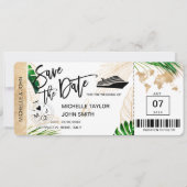 Invitation Enregistrer la date Embarquement Pass World Map Cr (Devant)