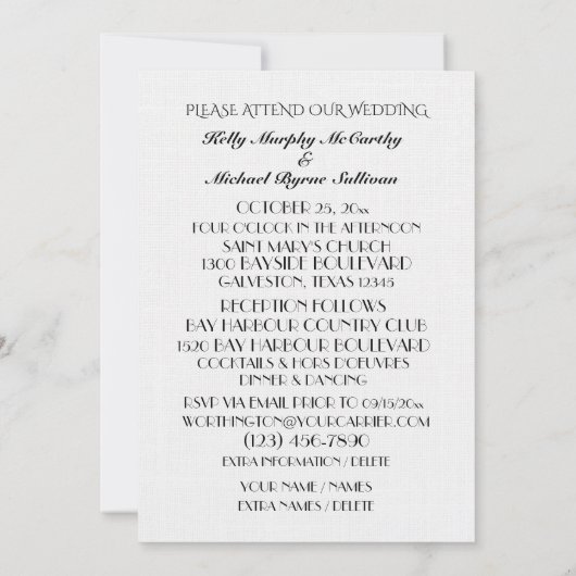 Invitation Enregistrer la date et l'invitation (Dos)