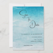 Invitation Enregistrer La Date Été Blue Ocean Beach Mariage (Devant)