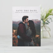 Invitation Enregistrer la date Fleur sauvage Aquarelle bleue (Debout devant)