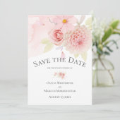 Invitation Enregistrer la date Floral Pale Blush rose (Debout devant)