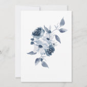 Invitation Enregistrer la date Florales d'aquarelle bleue (Dos)