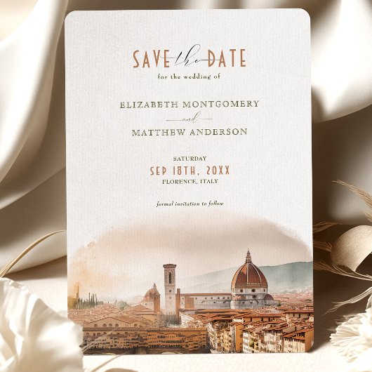 Invitation Enregistrer La Date Florence Italie Destination