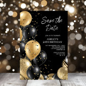 Invitation Enregistrer la date Gold Black 50e anniversaire