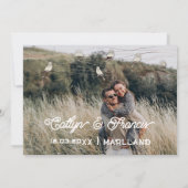 Invitation Enregistrer La Date Gold Kraft Foto Country Bird K (Dos)