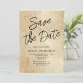 Invitation Enregistrer la date Golden moderne 50e anniversair (Debout devant)