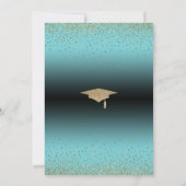 Invitation Enregistrer la date, Graduation Party Gold & Turqu (Dos)