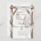 Invitation Enregistrer la date islamique rustique (Devant)