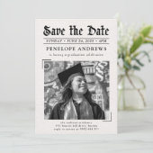 Invitation Enregistrer La Date Journal Photo Graduation Party (Debout devant)