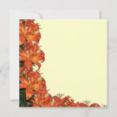 Invitation Enregistrer la date Lys orange floral avec photo (Dos)