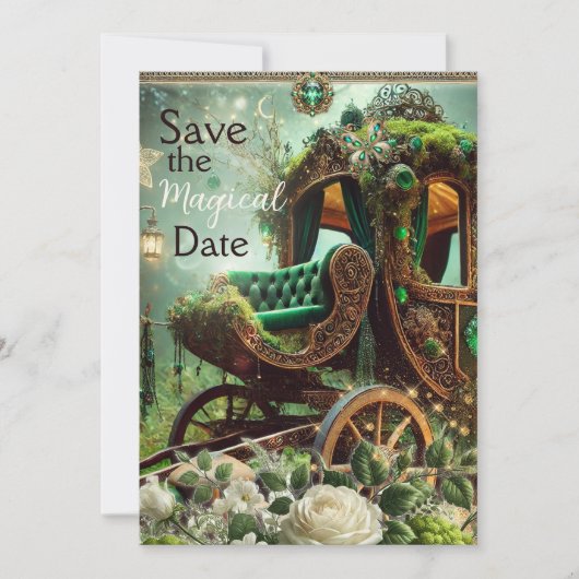 Invitation Enregistrer la date magique - Transport forestier  (Devant)