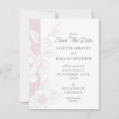Invitation Enregistrer La Date Magnolia Blush Southern Mariag (Devant)