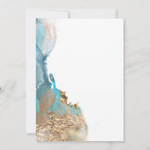Invitation Enregistrer la date Marbled Encre Turquoise et Or (Dos)