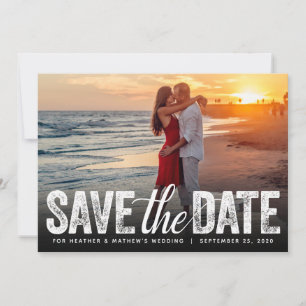 Invitation Enregistrer la date Mariage désorganisé Script Pho