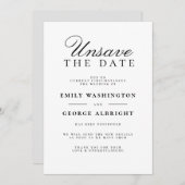 Invitation Enregistrer la date Mariage élégant reporté (Devant / Derrière)