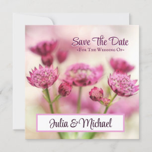 Invitation Enregistrer la date Mariage Floral Pink Photo