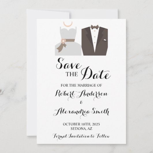 Invitation Enregistrer la date Mariage mariée et mariée (Devant)