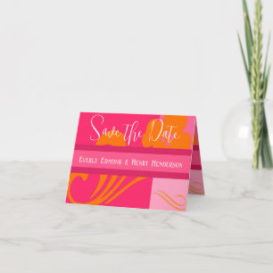 Invitation Enregistrer la date Mariage orange et rose