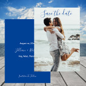 Invitation Enregistrer la date Mariage photo en bleu Faire-pa