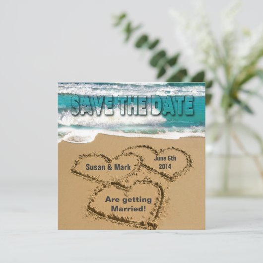 INVITATION ENREGISTRER LA DATE - MARIAGE - PLAGE /OCÉAN (Debout devant)