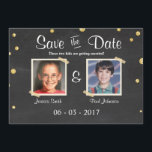 Invitation Enregistrer la date Mariage Rustic Chalkboard Gold<br><div class="desc">♥ A fun and rustic Save the date card.</div>
