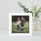 Invitation Enregistrer la date Mariage simple photo moderne (Debout devant)