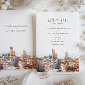 Invitation Enregistrer la date Mariage toscan San Gimignano I