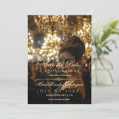 Invitation Enregistrer la date Masquerade Quinceanera Photo (Debout devant)