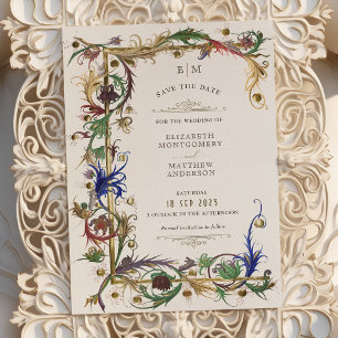 Invitation Enregistrer la date Médiévale Royal Elegance Maria