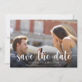 Invitation Enregistrer La Date Modern Photo Mariage Faire-par (Devant)