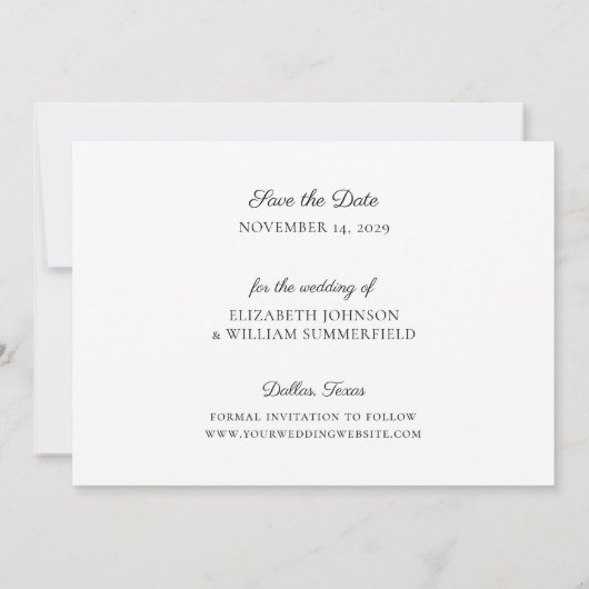 Invitation Enregistrer La Date Modern Photo Mariage Faire-par (Dos)