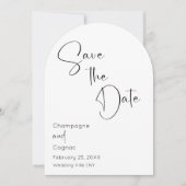Invitation Enregistrer La Date Modern Script Arch Mariage Pho (Devant)