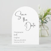 Invitation Enregistrer La Date Modern Script Arch Mariage Pho (Debout devant)