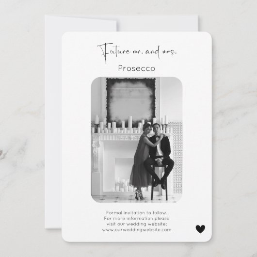 Invitation Enregistrer La Date Modern Script Mariage Photo (Dos)