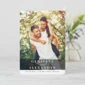 Invitation ENREGISTRER LA DATE moderne couple photo noms supe (Debout devant)