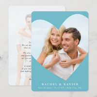 ENREGISTRER LA DATE moderne photo cadre coeur turq