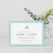 Invitation ENREGISTRER LA DATE moderne sprig simple bordure m (Debout devant)
