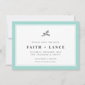 Invitation ENREGISTRER LA DATE moderne sprig simple bordure m (Devant)