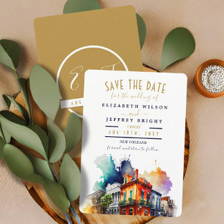Invitation Enregistrer La Date New Orleans City French Quarte