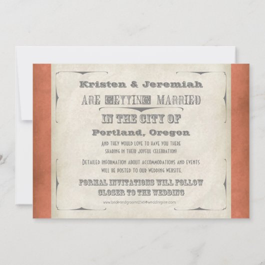 Invitation Enregistrer la date - Ombre Chevron Stripe Zig Zag (Dos)