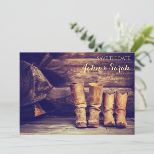 Invitation Enregistrer la date - Ouest (Debout devant)