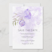 Invitation Enregistrer la date Pale Lilac Purple Rose Hip (Devant)
