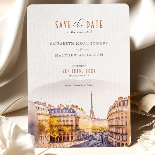 Invitation Enregistrer La Date Paris France Destination