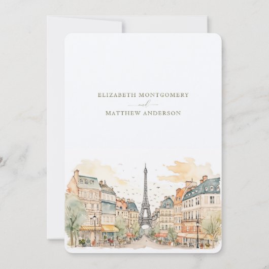 Invitation Enregistrer La Date Paris France Destination Invit (Dos)