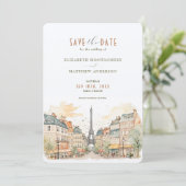 Invitation Enregistrer La Date Paris France Destination Invit (Debout devant)