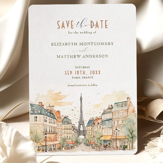 Invitation Enregistrer La Date Paris France Destination Invit
